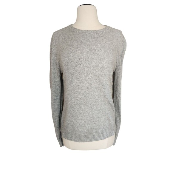 Jenni Kayne Wool Cashmere Blend Crewneck Sweater Womens Medium Gray Old Money - Picture 1 of 9